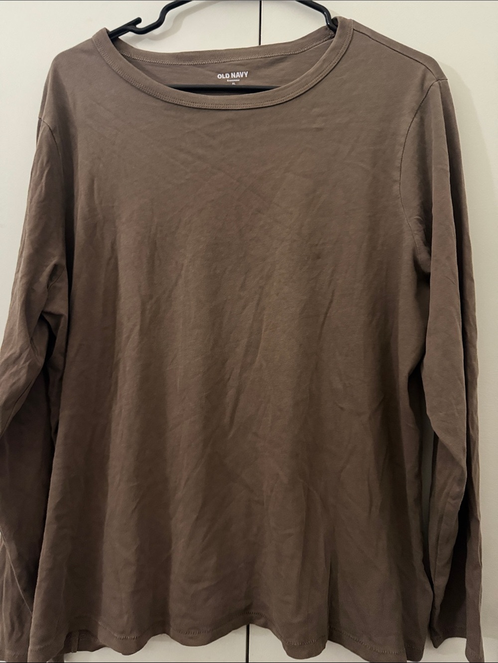 Old Navy Men's Long-Sleeve Crewneck Shirt - Taupe Brown